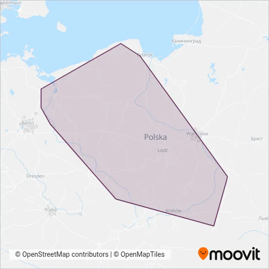 PolRegio (Bus) coverage area map