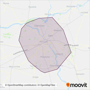 Схема покрытия компании Warszawski Transport Publiczny (Автобус)