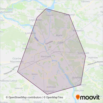 Схема покрытия компании Warszawski Transport Publiczny (Поезд)