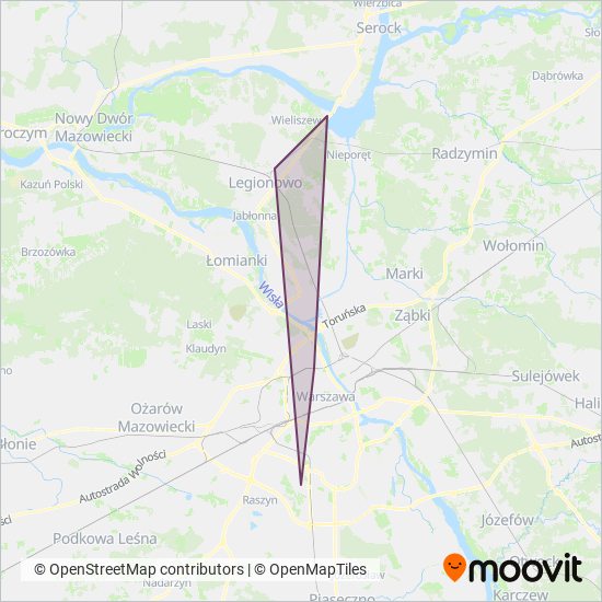 Warszawski Transport Publiczny coverage area map
