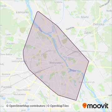 Схема покрытия компании Warszawski Transport Publiczny (Трамвай)
