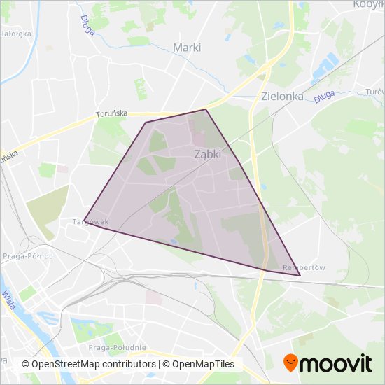 Miasto Ząbki coverage area map