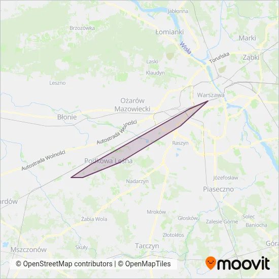 Warszawska Kolej Dojazdowa (Rail) coverage area map