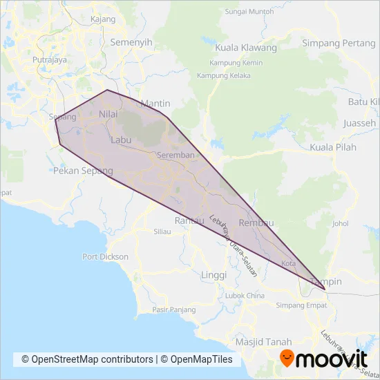 myBus coverage area map