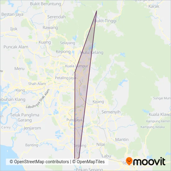 Aerobus coverage area map