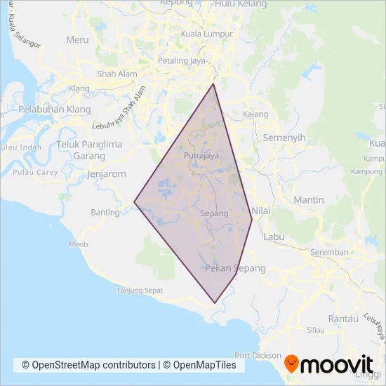 Peta kawasan liputan KR Travel