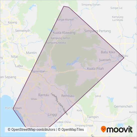 BAS.MY Seremban (operated by Gopi Travel Tours Sdn Bhd) coverage area map