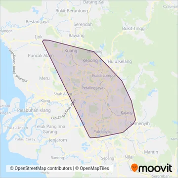 MRT Feeder Bus (Operated by RapidKL) coverage area map