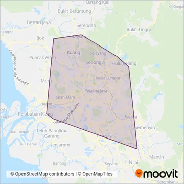 Smart Selangor Bus coverage area map