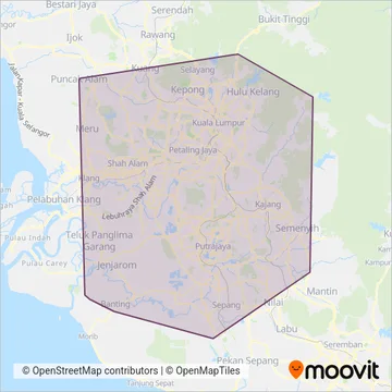 RapidKL Bus coverage area map