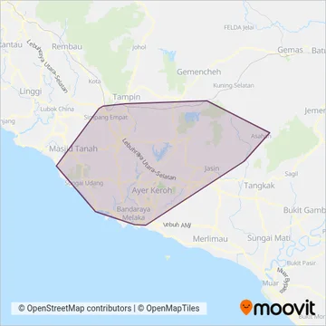 BAS.MY Melaka (operated by Causeway Link) coverage area map