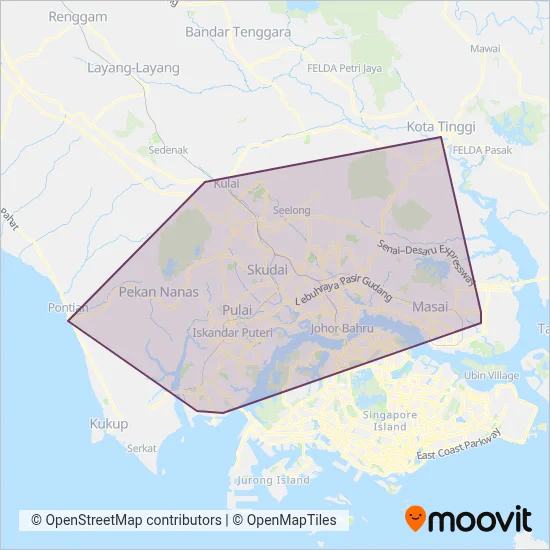 BAS.MY Johor Bahru coverage area map