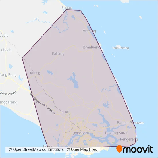 Bas Muafakat Johor coverage area map