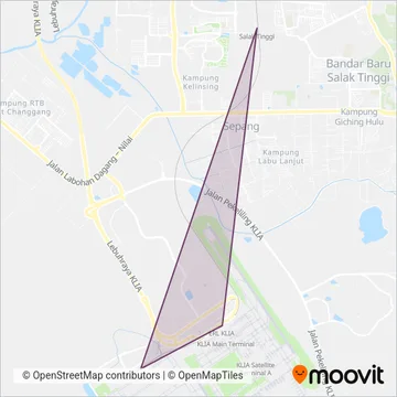 KLIA Express coverage area map