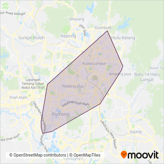 Rapid KL (Subway) coverage area map