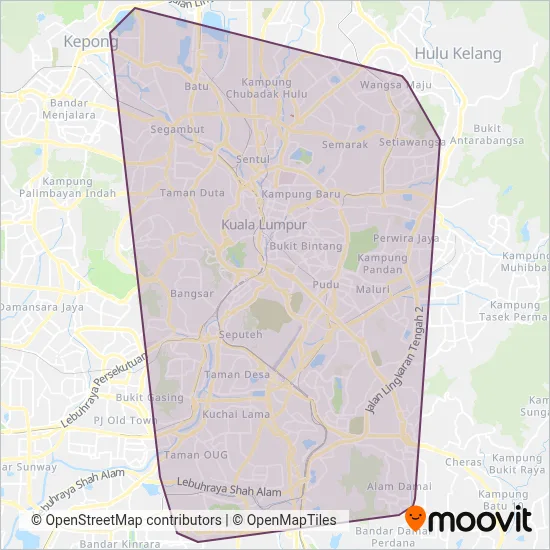 GoKL City Bus coverage area map