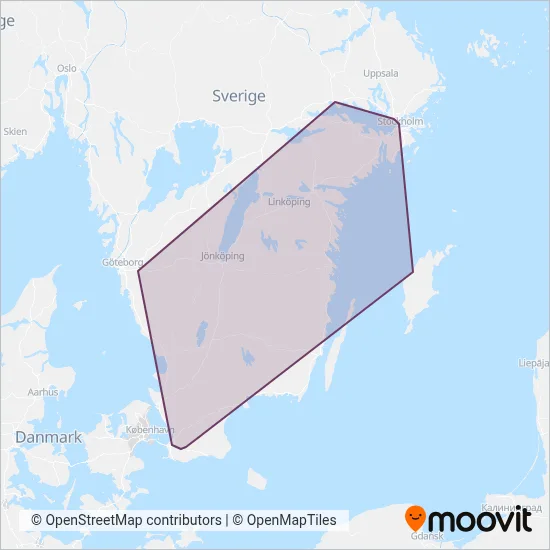 Flygbussarna täckningsområdeskarta
