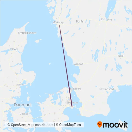 Öresundståg (Buss) täckningsområdeskarta