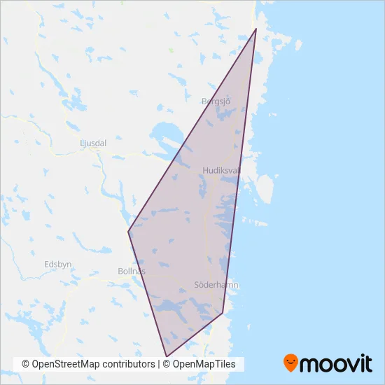 X-trafik (Järnväg) täckningsområdeskarta