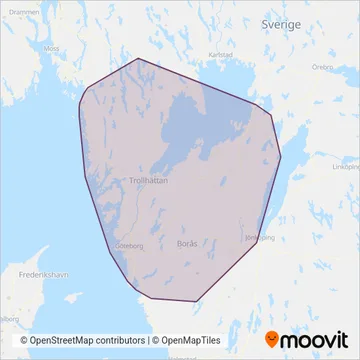 Västtrafik (Bus) coverage area map