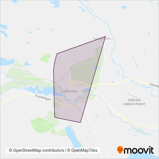 Gällivare Stadstrafik coverage area map