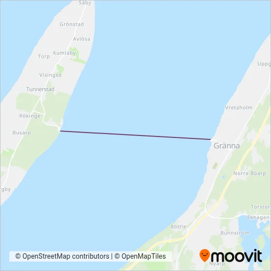 Visingsö färjan täckningsområdeskarta