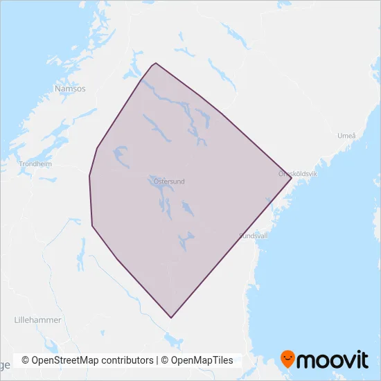 Länstrafiken Jämtland (Bus) coverage area map