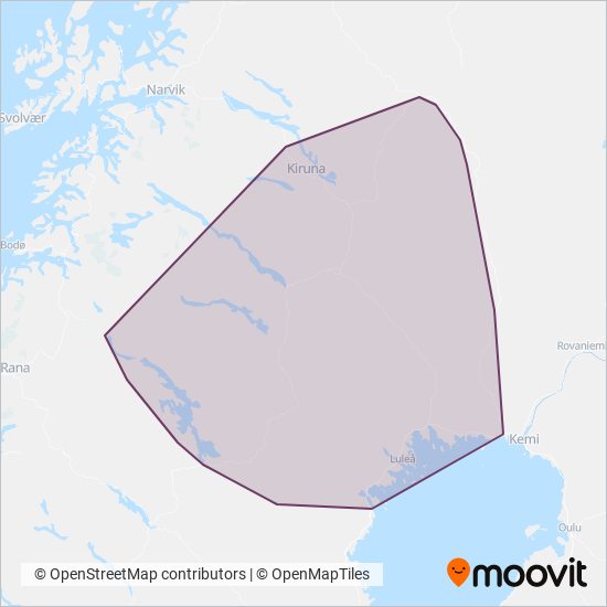 Länstrafiken Norrbotten coverage area map