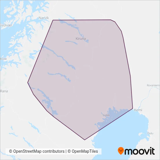 Länstrafiken Norrbotten (Bus) coverage area map
