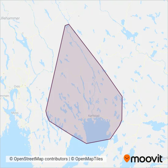Värmlandstrafik (Buss) täckningsområdeskarta