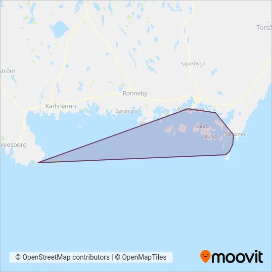 Blekingetrafiken (Ferry) coverage area map