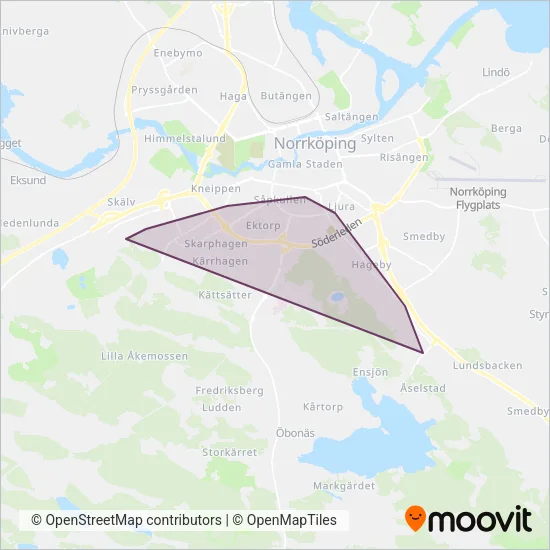 ÖstgötaTrafiken (Tram) coverage area map