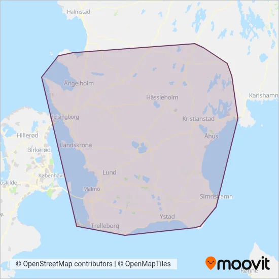 Skånetrafiken (Bus) coverage area map