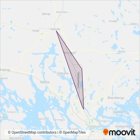 Storstockholms Lokaltrafik AB täckningsområdeskarta