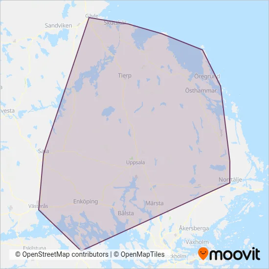 UL (Bus) coverage area map