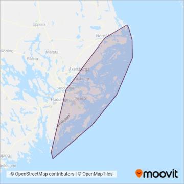 Waxholmsbolaget täckningsområdeskarta