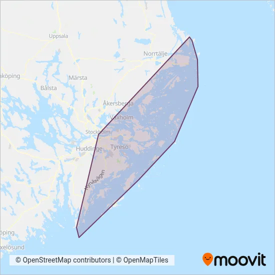 Waxholmsbolaget Ångfartygs AB coverage area map