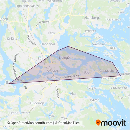 SL (Färja) täckningsområdeskarta
