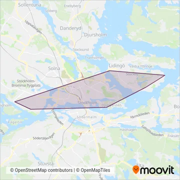SL Spårvagn coverage area map