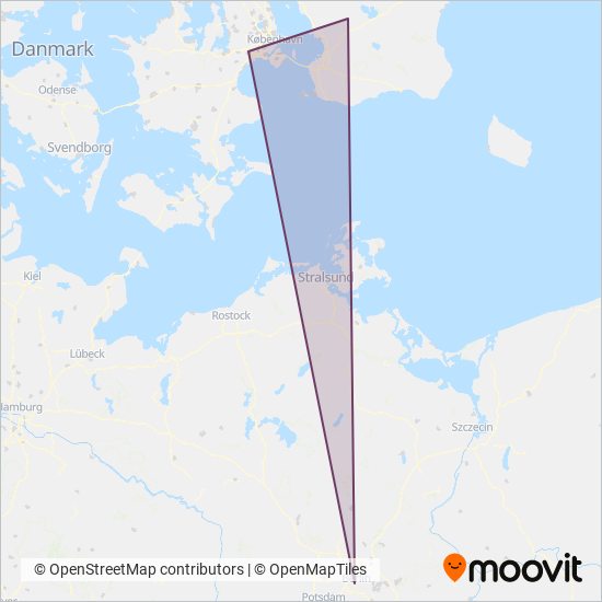 Snälltåget coverage area map