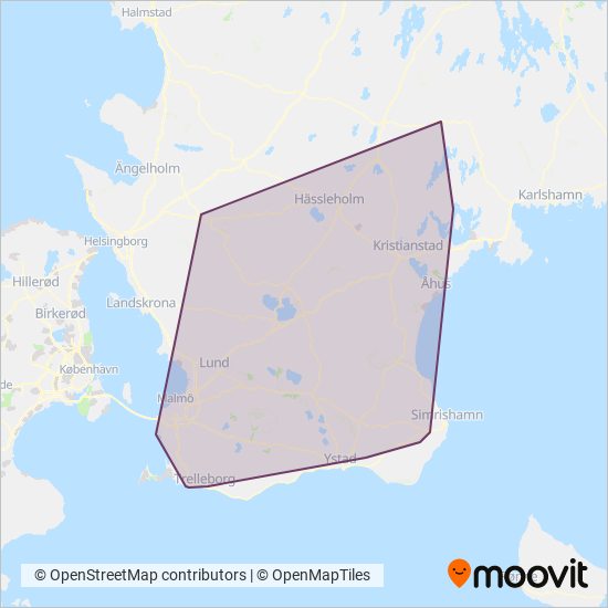 Skånetrafiken coverage area map