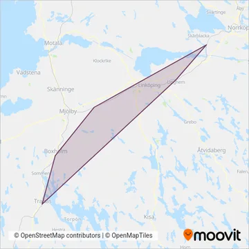 ÖstgötaTrafiken (Rail) coverage area map