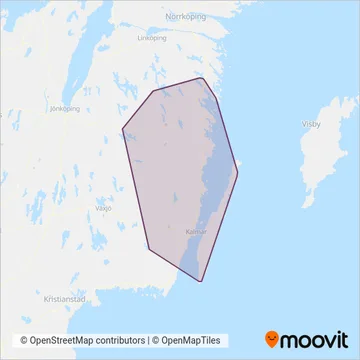Kalmar Länstrafik täckningsområdeskarta