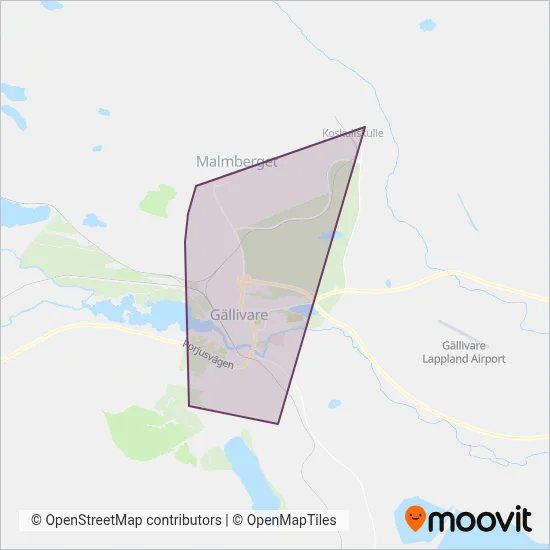 Gällivare Stadstrafik coverage area map