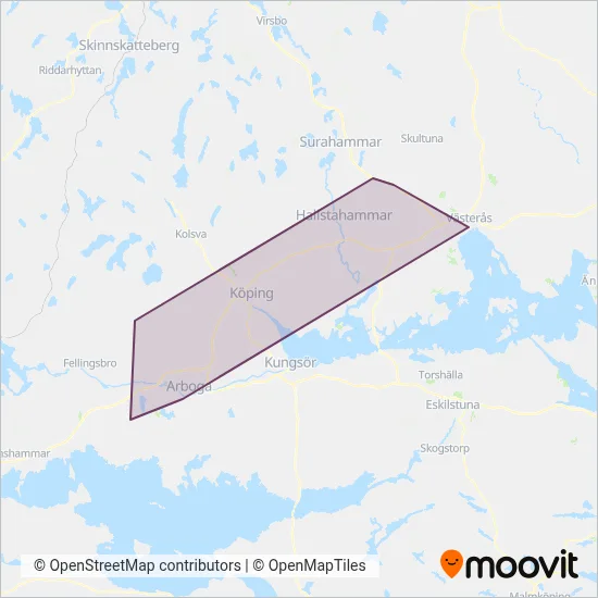 VL (Spårvagn) täckningsområdeskarta