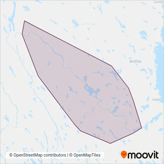 Dalatrafik coverage area map