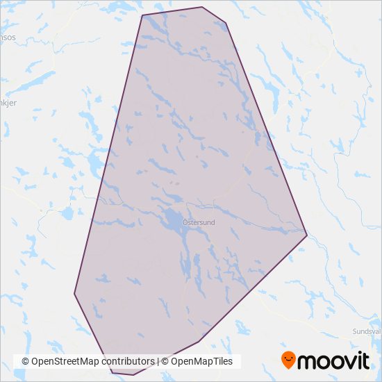 Länstrafiken Jämtland coverage area map