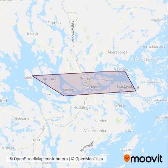 SL (Färja) täckningsområdeskarta