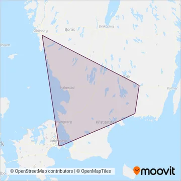 Öresundståg (Rail) coverage area map