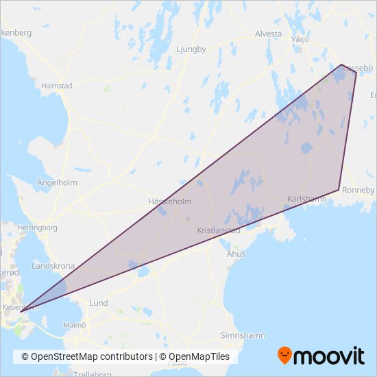 Öresundståg coverage area map